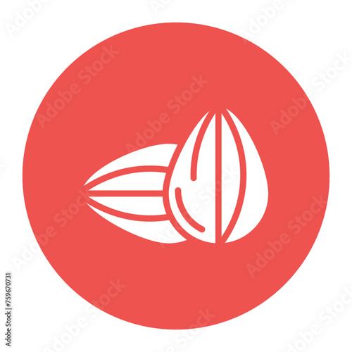 Almonds icon vector image. Can be used for Nutrition.