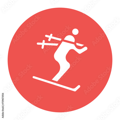 Ski Run icon vector image. Can be used for Ski Resort.