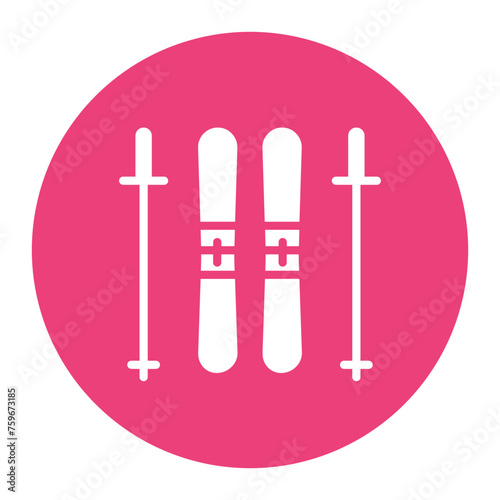 Skis icon vector image. Can be used for Ski Resort.