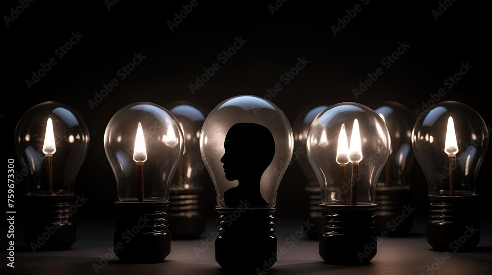 Business culture concept of Diversity, inclusion, equality, honesty, belonging, shown by different people inside glass bulbs Business culture concept of Diversity, inclusion, equality, honesty, belonging, shown by different people inside glass bulbs