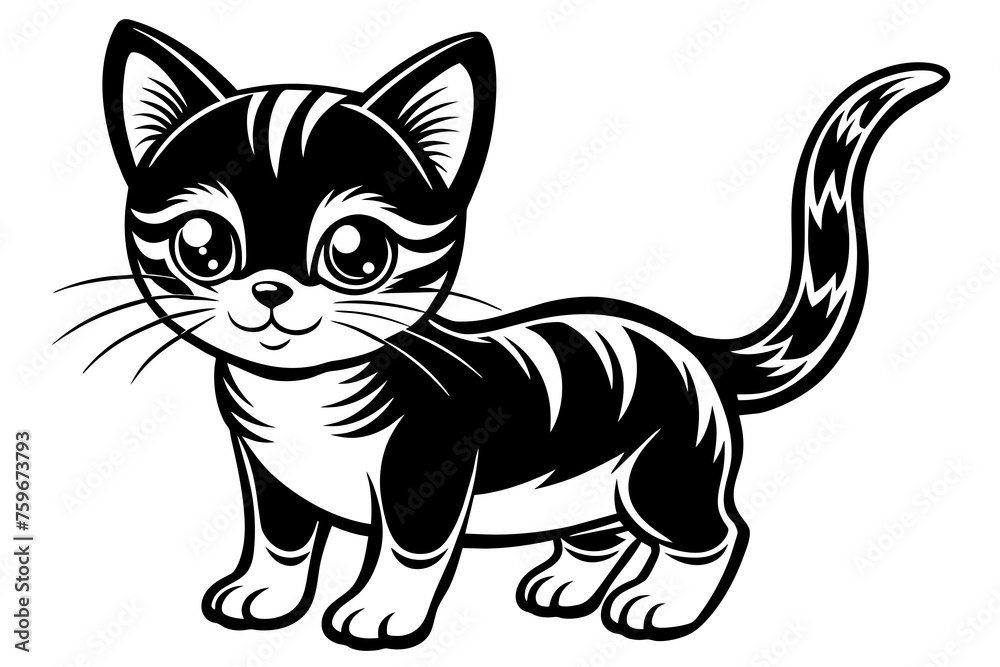 cute Cat vector art illustration 