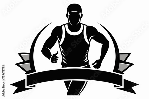 marathon runner silhouette vector art illustration