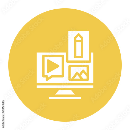 Content Production icon vector image. Can be used for Crisis Mangement.