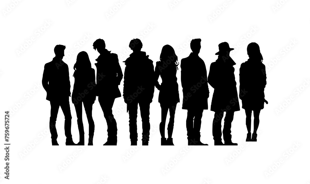 people silhouettes vector, people silhouettes set illustration vector, silhouette, people, business, vector, group, woman, illustration, boy, 
