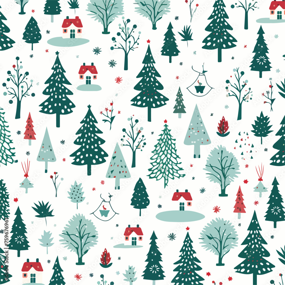 Christmas seamless vector pattern. Great for wrappi