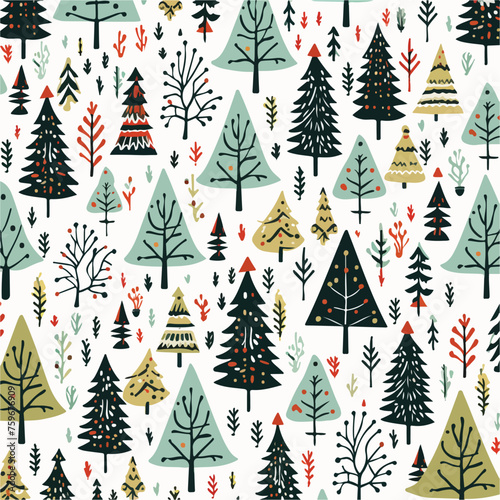 Christmas seamless vector pattern. Great for wrappi