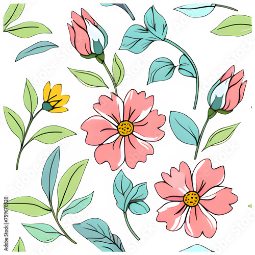  Blossoming Elegance Exquisite Seamless Patterns of Flowers 