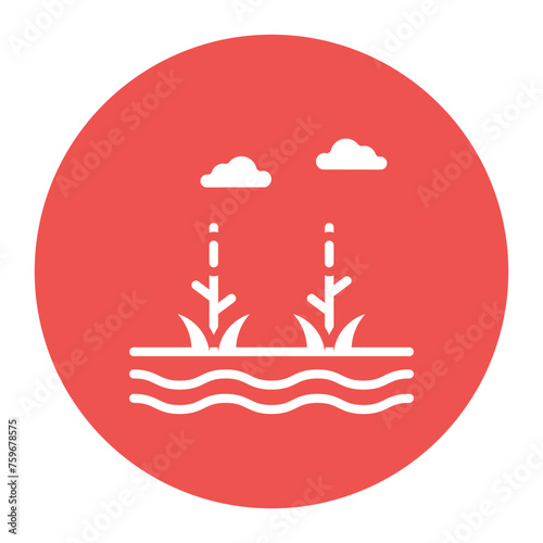 Swamp icon vector image. Can be used for Geography.