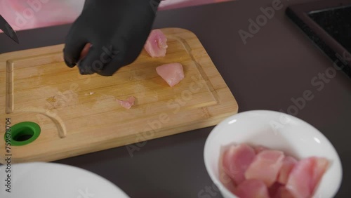 slicing chicken breast