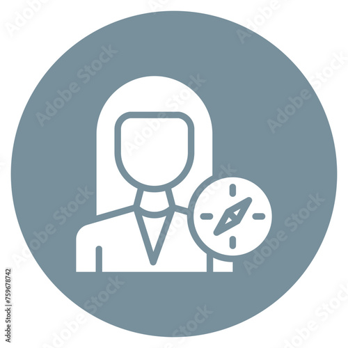 Antiquarian Woman icon vector image. Can be used for Archeology.