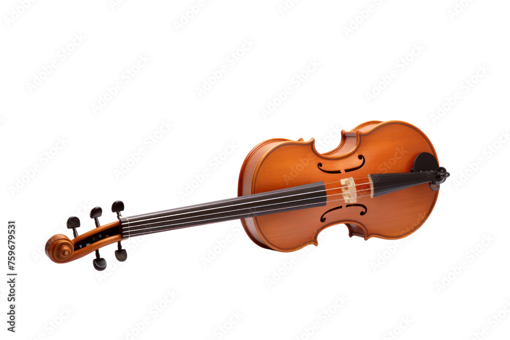 Fototapeta premium Classical musical instrument, violin, isolated on transparent background.