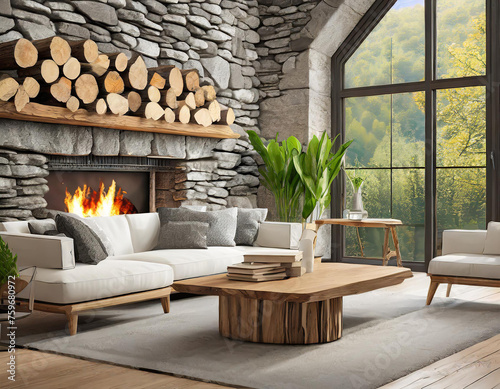 Intérieur scandinave luxe bois