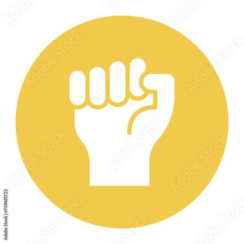 Raised Fist icon vector image. Can be used for Protesting and Civil Disobedience.