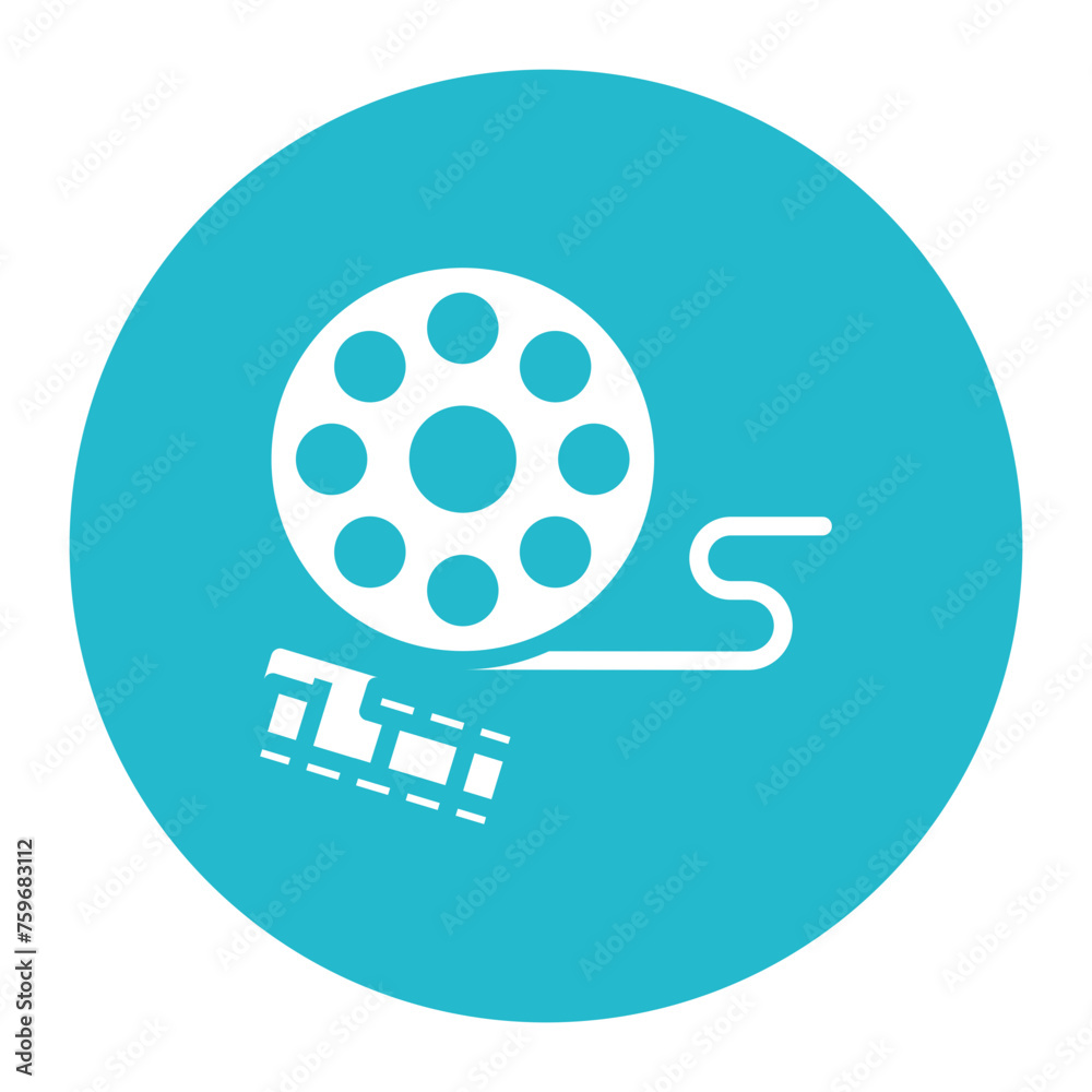 Film Reel icon vector image. Can be used for Filmmaking.