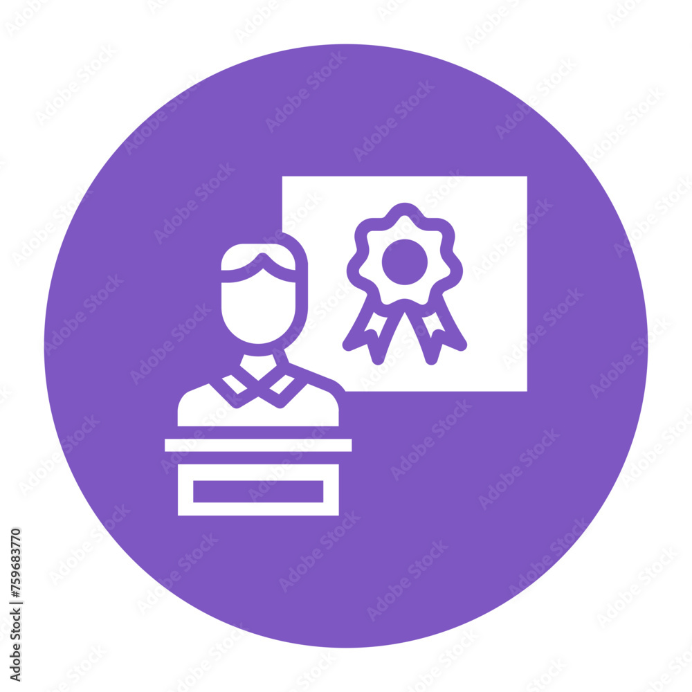 Award Presentation icon vector image. Can be used for Award Events. Award Presentation icon vector image. Can be used for Award Events.