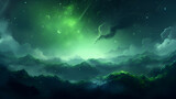 Stellar green dreamy atmosphere constell