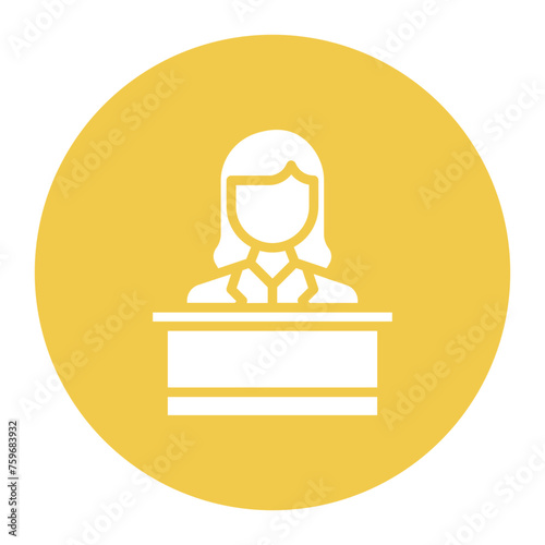 Host Female icon vector image. Can be used for Award Events.