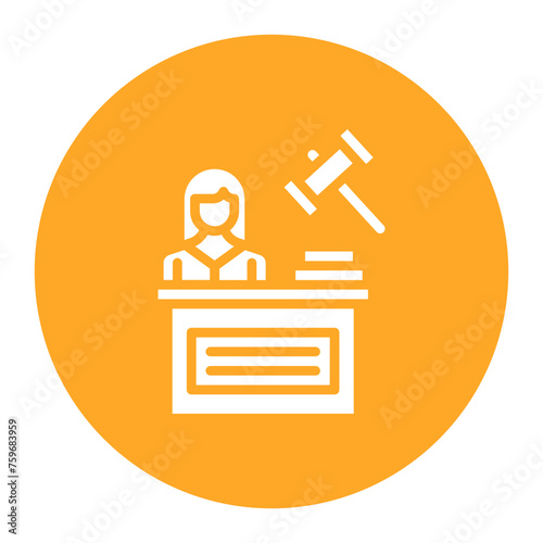 Judge Female icon vector image. Can be used for Award Events.