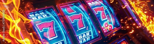 Fiery Neon Jackpot A vibrant design showcasing the thrilling essence of online casinos