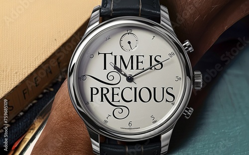 "Time is Precious" – A luxury watch symbolizes the value of time and the essence of cherishing every moment.