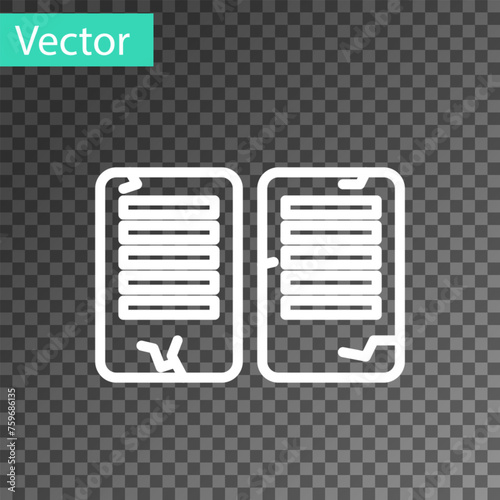 White line The commandments icon isolated on transparent background. Gods law concept. Vector Illustration