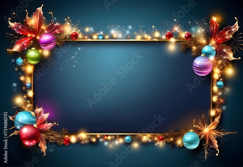 A festive lights blank text box with twinkling decorations and plenty of copy space, perfect for holiday or celebratory content, generative AI