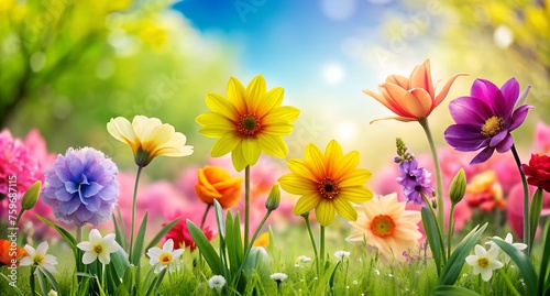 spring flower on a colorful background