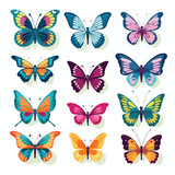 Cute cartoon butterflies. Vector illustration