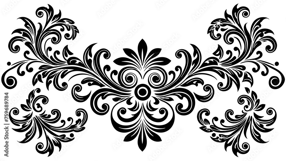 black ornamental borders collection silhouette art