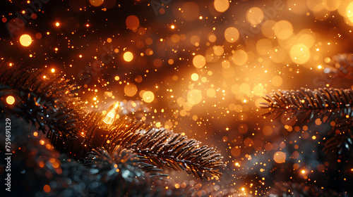 Abstract of christmas and bokeh light with glitter background