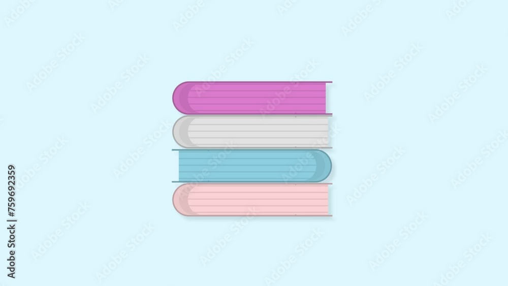 Colorful Books Stacking on Each Other with a Blue Background. Colorful Books Stacking on Each Other with a Blue Background.