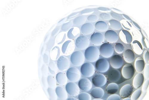Golf Ball Macro isolated on transparent background,