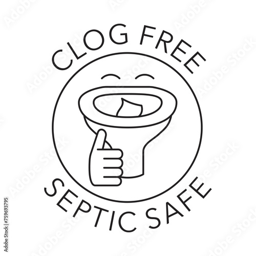 Clog Free, Septic Safe - label of toilet paper