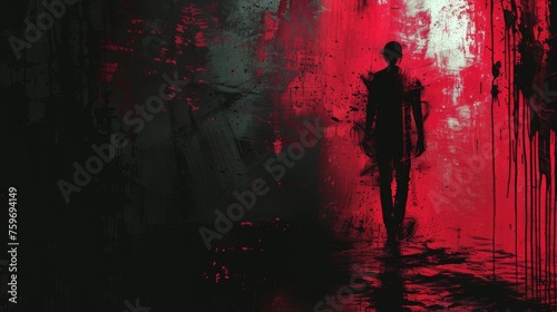 Abstract noir film aesthetics collide with the forensic details of a crime scene painting a picture of mystery and intrigue.