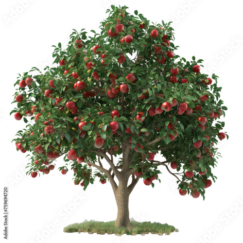 apple tree isolated in white