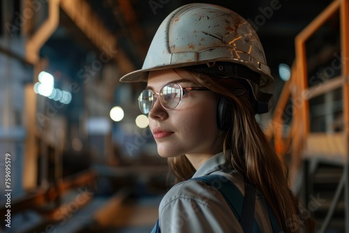 female factory worker Generative AI