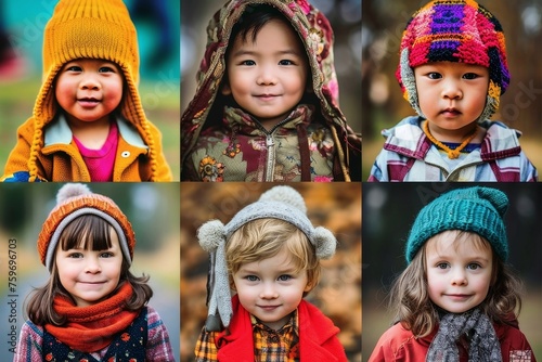 A collage of toddlers from all over the world.