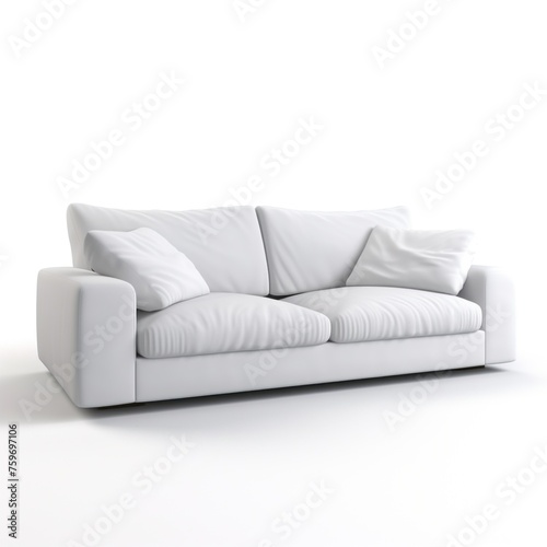 Modern minimalistic sofa isolated on white background. Furniture concept.