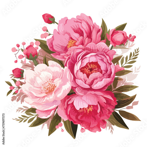 Decorative floral background with flowers of peony