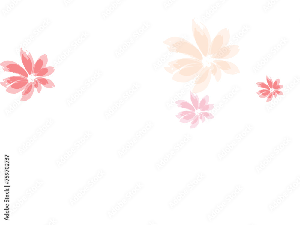 Falling cherry blooming flower parts vector..