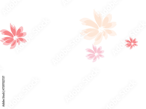 Falling cherry blooming flower parts vector..