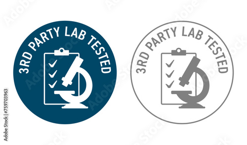 Third-party lab tested badge - microscope and list