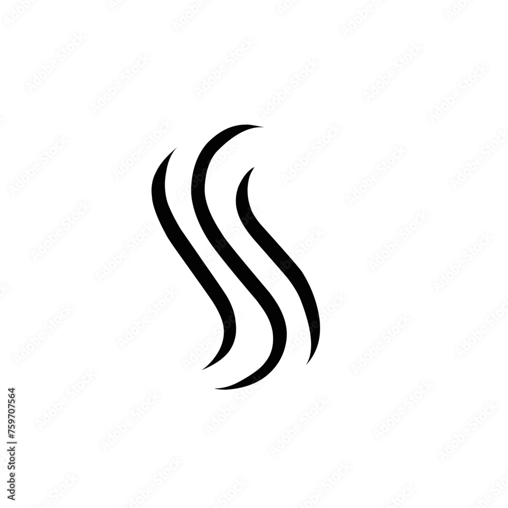 Doodle wind line sketch set. Hand drawn doodle wind motion, air blow, swirl elements. Sketch drawn air blow motion, smoke flow art, abstract line. Isolated vector illustration.