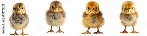 Cute little chicken collection isolated on transparent background