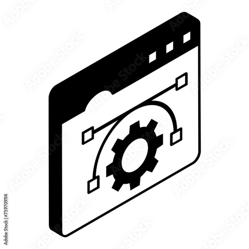 corner points action toolbox isometric concept, raster image resizer vector outline icon, Webdesign and Development symbol, user interface or graphic sign, website engineering stock illustration