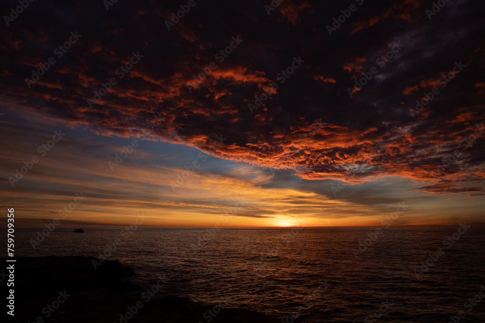 Nature backgrounds ocean and Sunset Clouds