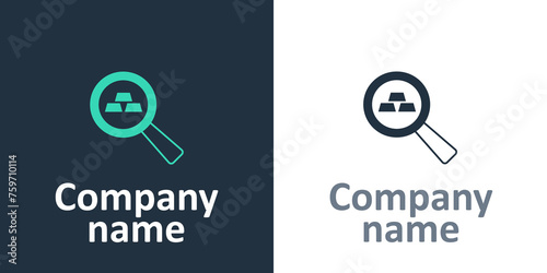 Logotype Gold bars icon isolated on white background. Banking business concept. Logo design template element. Vector