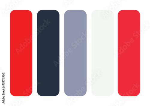 Regal Harmony: Red, Prussian Blue, Cool Gray, Mint Cream, and Imperial Red Color Palette