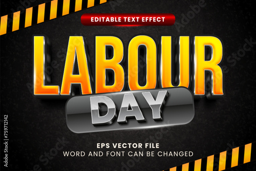 Labor day celebration editable vector text effect