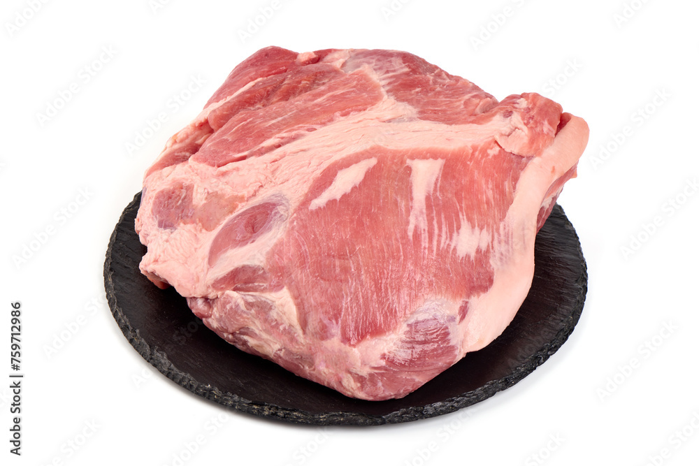 Raw pork ham, pork leg, isolated on white background. Raw pork ham, pork leg, isolated on white background.